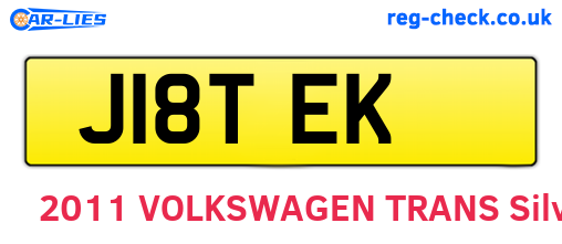 J18TEK are the vehicle registration plates.