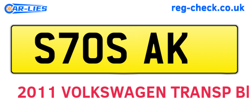 S70SAK are the vehicle registration plates.