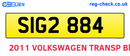 SIG2884 are the vehicle registration plates.