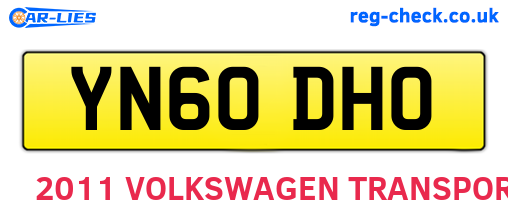 YN60DHO are the vehicle registration plates.