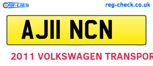 AJ11NCN are the vehicle registration plates.