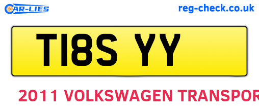 T18SYY are the vehicle registration plates.