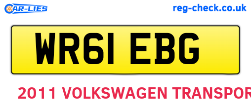 WR61EBG are the vehicle registration plates.