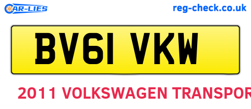 BV61VKW are the vehicle registration plates.