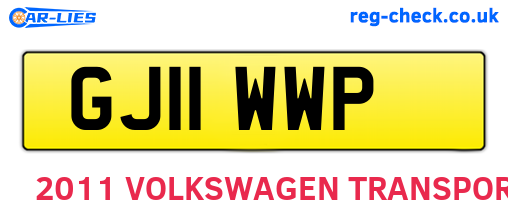 GJ11WWP are the vehicle registration plates.