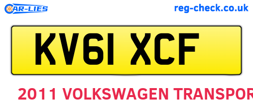 KV61XCF are the vehicle registration plates.