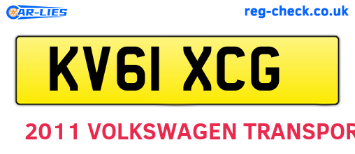 KV61XCG are the vehicle registration plates.