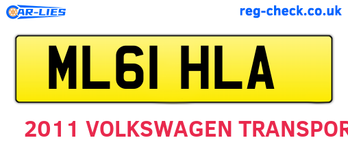 ML61HLA are the vehicle registration plates.