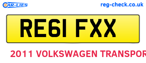 RE61FXX are the vehicle registration plates.
