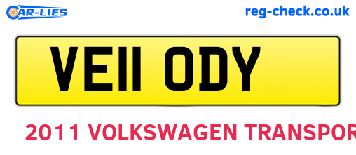 VE11ODY are the vehicle registration plates.