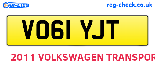 VO61YJT are the vehicle registration plates.