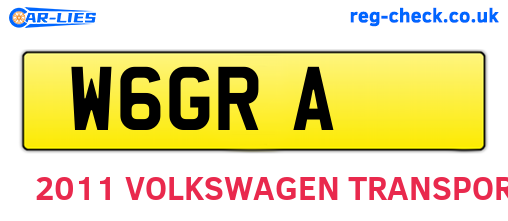 W6GRA are the vehicle registration plates.