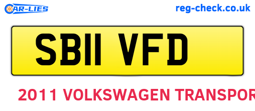 SB11VFD are the vehicle registration plates.
