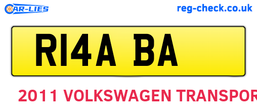 R14ABA are the vehicle registration plates.