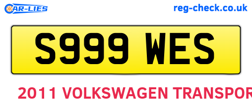 S999WES are the vehicle registration plates.