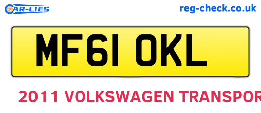MF61OKL are the vehicle registration plates.