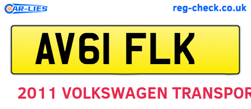 AV61FLK are the vehicle registration plates.