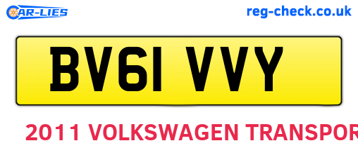 BV61VVY are the vehicle registration plates.