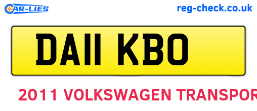 DA11KBO are the vehicle registration plates.