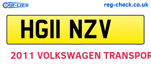HG11NZV are the vehicle registration plates.