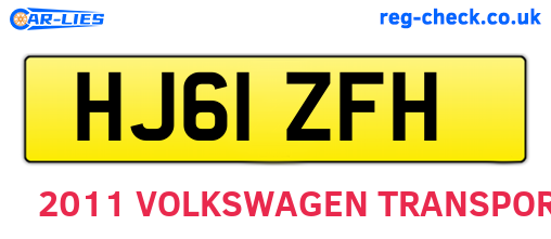 HJ61ZFH are the vehicle registration plates.