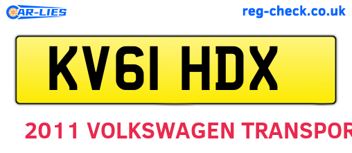 KV61HDX are the vehicle registration plates.