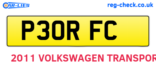 P30RFC are the vehicle registration plates.