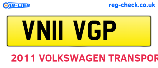 VN11VGP are the vehicle registration plates.