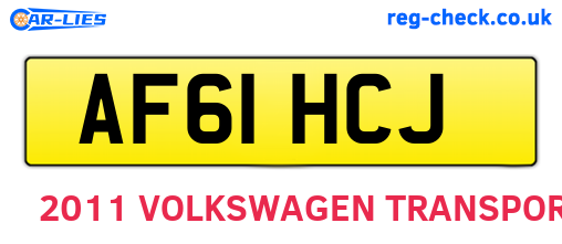 AF61HCJ are the vehicle registration plates.