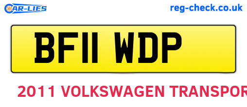 BF11WDP are the vehicle registration plates.