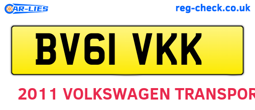 BV61VKK are the vehicle registration plates.