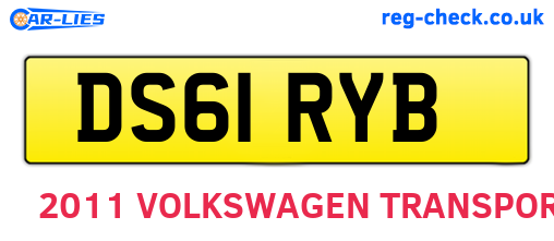 DS61RYB are the vehicle registration plates.