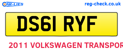 DS61RYF are the vehicle registration plates.