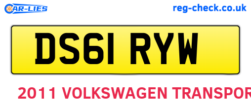 DS61RYW are the vehicle registration plates.