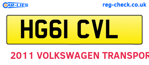 HG61CVL are the vehicle registration plates.