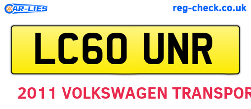 LC60UNR are the vehicle registration plates.