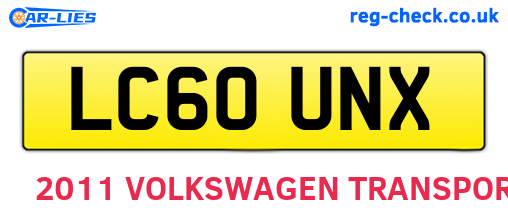 LC60UNX are the vehicle registration plates.
