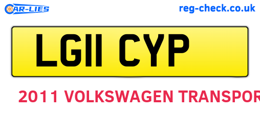 LG11CYP are the vehicle registration plates.