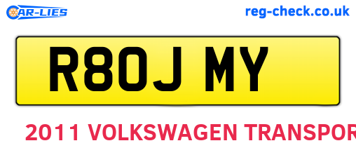 R80JMY are the vehicle registration plates.