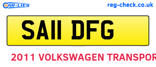 SA11DFG are the vehicle registration plates.