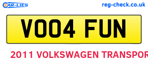VO04FUN are the vehicle registration plates.