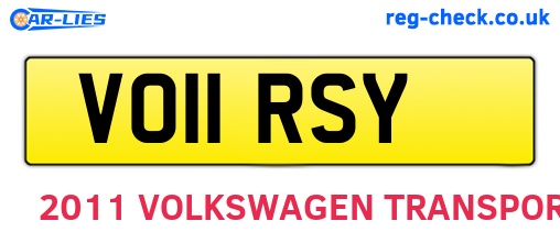 VO11RSY are the vehicle registration plates.