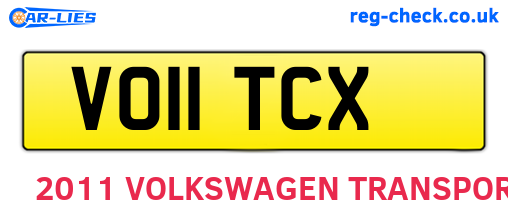 VO11TCX are the vehicle registration plates.