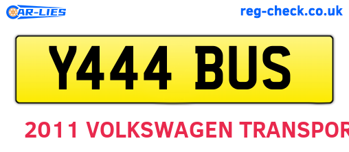 Y444BUS are the vehicle registration plates.