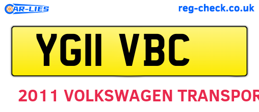 YG11VBC are the vehicle registration plates.