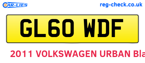GL60WDF are the vehicle registration plates.