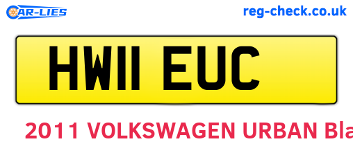 HW11EUC are the vehicle registration plates.