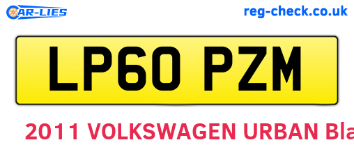 LP60PZM are the vehicle registration plates.