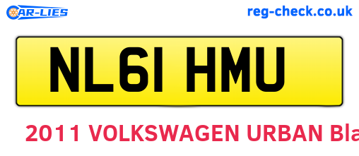 NL61HMU are the vehicle registration plates.