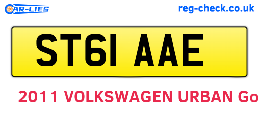 ST61AAE are the vehicle registration plates.